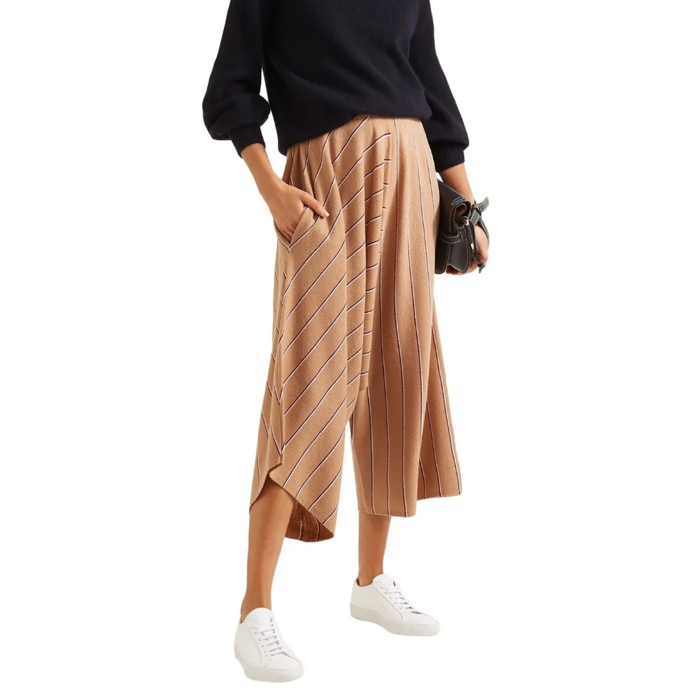 Stella Mccartney Wool Pinstripe Knit Asymmetric Pant